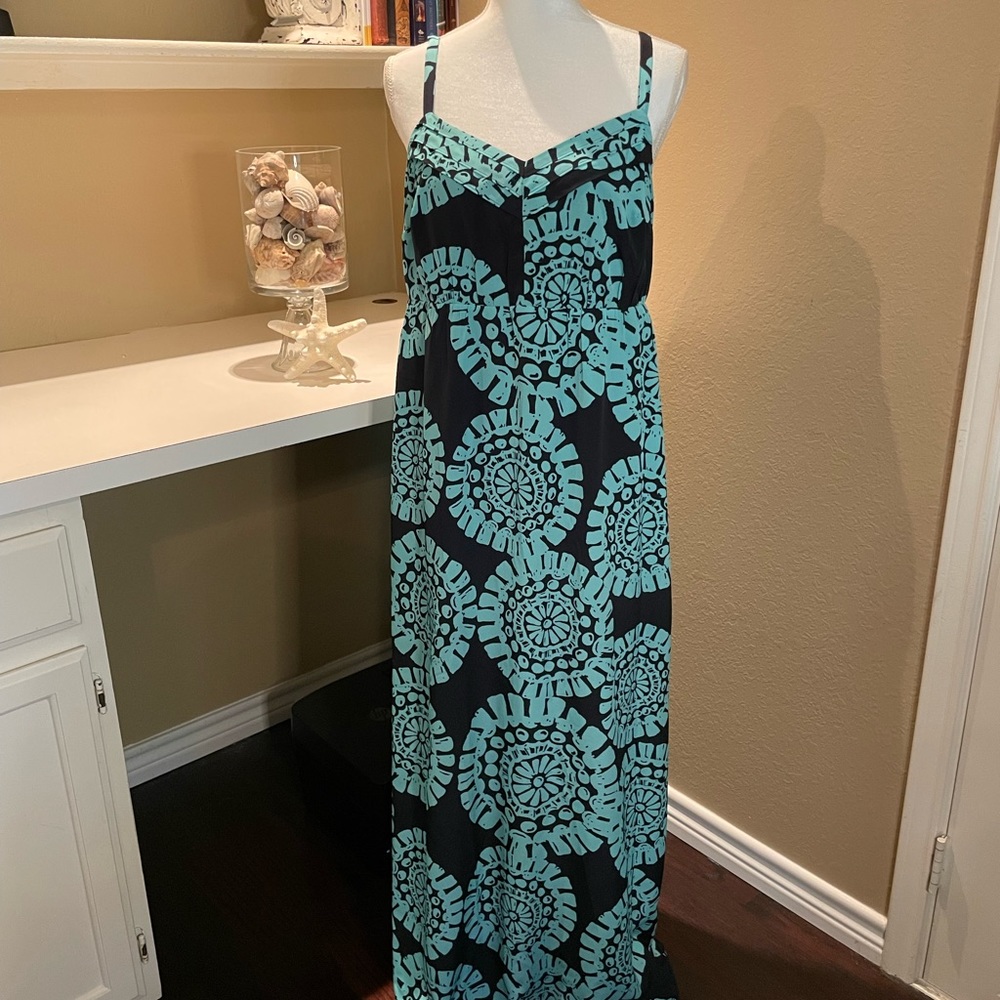 Navy blue & turquoise Sundress excellent condition.